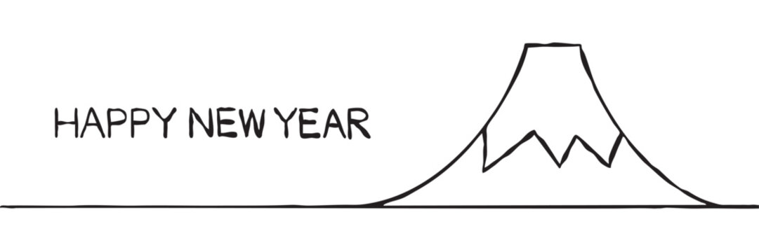 年賀状素材　シンプルな富士山
This is a simple illustration of Mount Fuji.