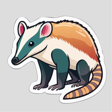 Cute Cartoon Coati Animal Illustration