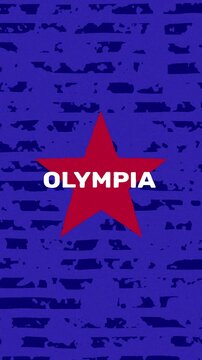 Olympia text - United States USA Colors Effect Glitch