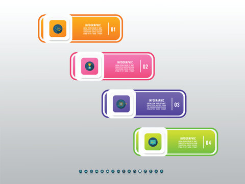 Vector infographic elements with colorful banners and icons