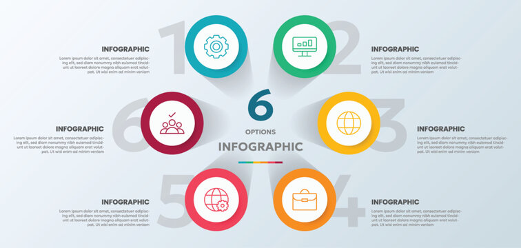 Infographic template with six options