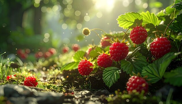 Sunlit berry patch