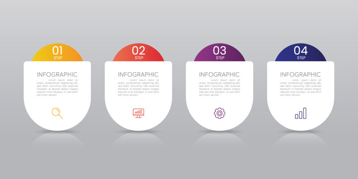 Infographic elements, vector illustration of four numbered sections