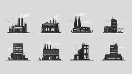 Fototapeta premium Industrial factory buildings and facilities.