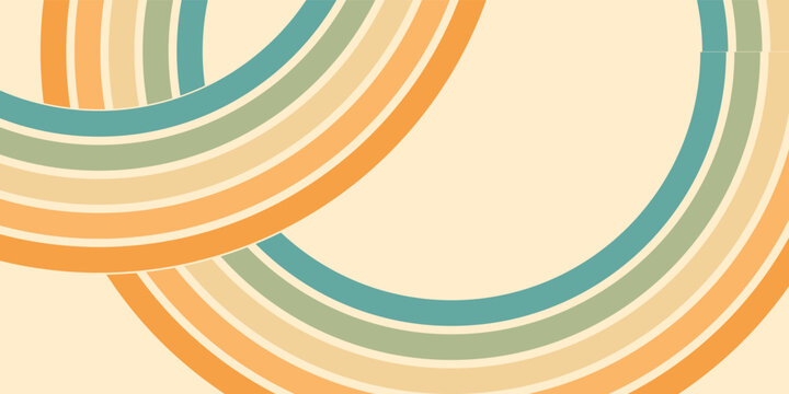 Abstract background of rainbow groovy Wavy Lines design in 1970s Hippie Retro style. Vector pattern ready to use for cloth, textile, wrap and other.