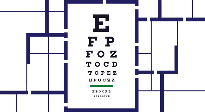 Eye Chart Design Abstract Geometric Background Visual Examination Health Concept