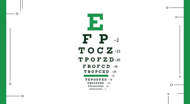 Eye Chart Illustration Against White Background Suggesting Regular Eye Exams or Check ups