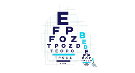 Obraz premium Eye Test Chart Visual Representation for Vision Health Diagnosis and Checking Eyesight