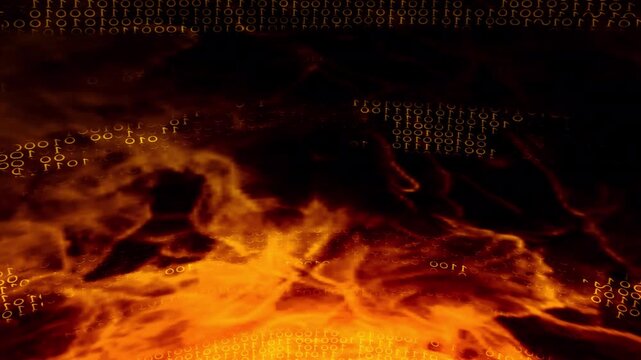 Mystical ancient runes floating in fire, glowing occult symbols in orange flames, magical alchemy ritual background with burning embers isolated on Transparent Background