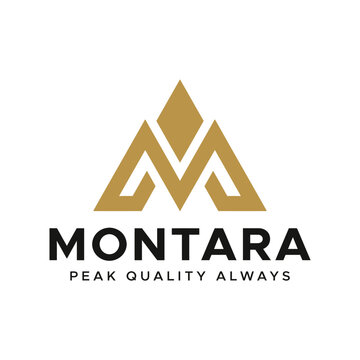 Montara logo with mountain symbol.