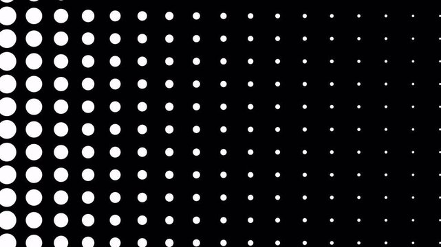 Animation halftone transition on transparent background.