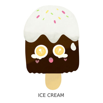 Adorable chocolate ice cream which is so cute.