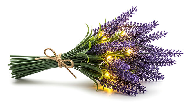 Enhance your living space with this charming Artificial Lavender Bouquet, elegantly tied with a rustic jute string bow. 