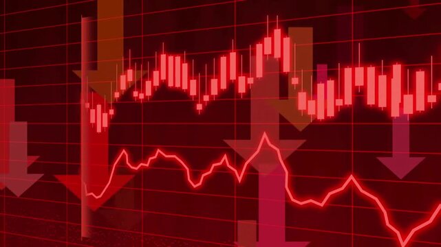 Stock Market Crash Red Bearish Candlestick Chart Animation