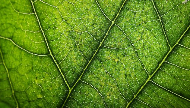 close up view of green leaf cell structure under microscope showing natural plant biology pattern and organic science concept