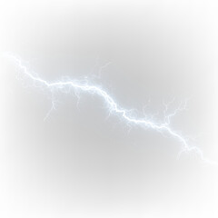 Naklejka premium Lightning bolt on a transparent background showing electric energy in a dynamic form during a storm event