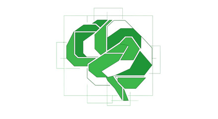 Fototapeta premium Geometric Brain Illustration Representing Innovation, Intelligence, and Creative Thinking Concepts