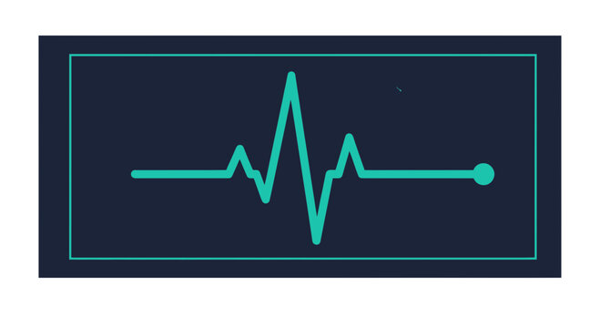 Graphic Representation of a Medical Heartbeat Monitor with a Modern Minimalist Aesthetic