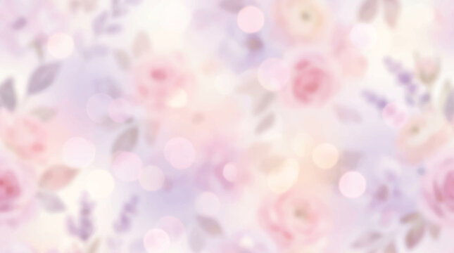 Abstract pink bokeh light background with glowing festive sparkles and soft colorful circles