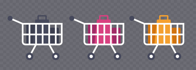 Shopping cart icon set. Shopping trolley. Vector icons isolated on transparent background © graphic_arts