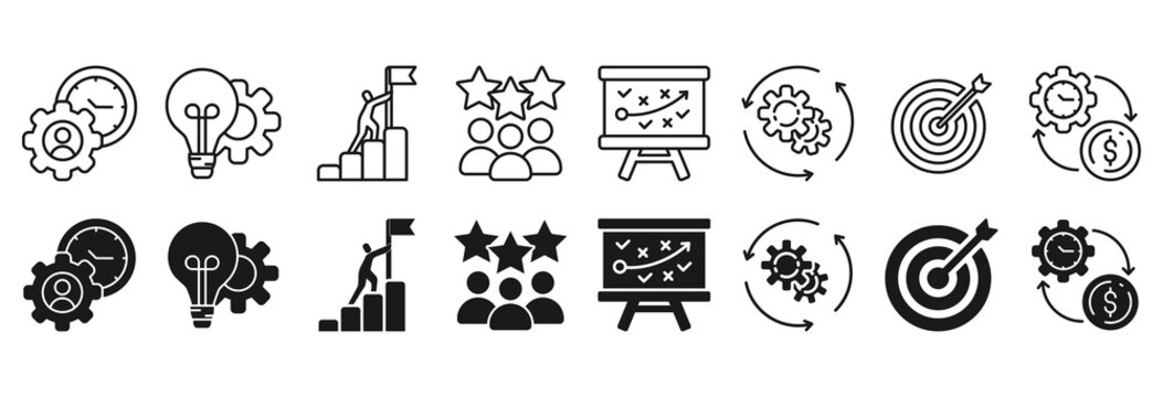 Business icon set. Management and ideas symbol