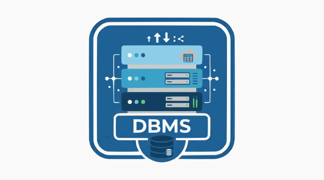 Data Storage Design: Depicting a conceptual illustration of a data center infrastructure, showcasing database management system within a digital ecosystem. 