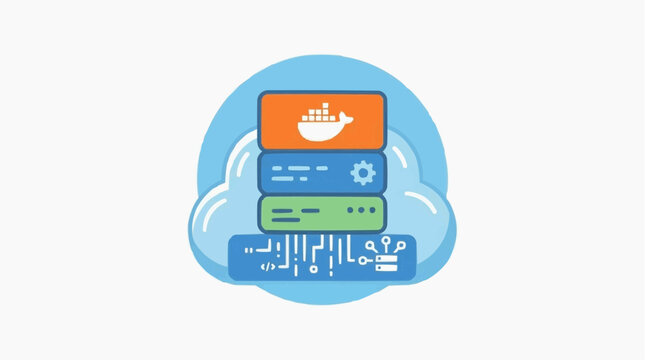 Cloud Infrastructure Illustration: An elegant graphic depicting the core layers of modern cloud infrastructure, emphasizing the interconnectedness of technologies. 