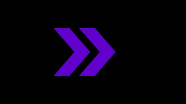 4K Animated Right Arrow Icon Loop Transparent Background Alpha Channel Motion Graphics