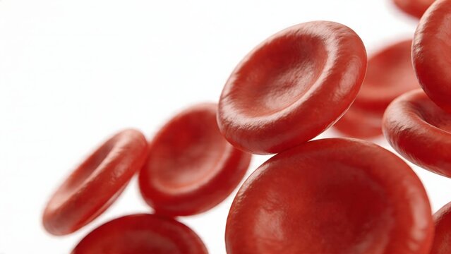 Red blood cells under microscope