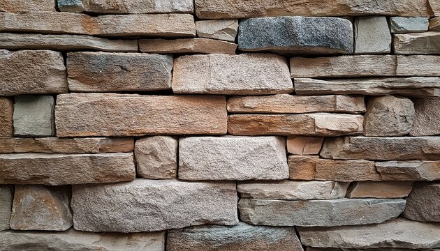 irregular rock wall with handmade stone blocks unique texture for exterior wall covering design