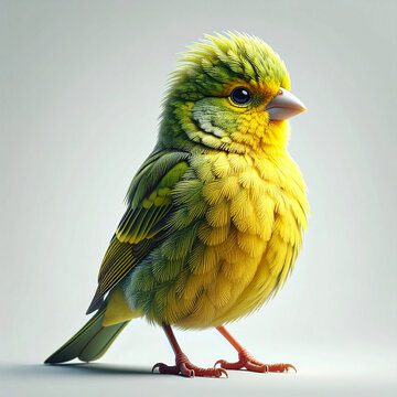 Gloster Canary (Serinus canaria). Isolated. 