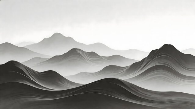 Abstract flowing mountain landscape