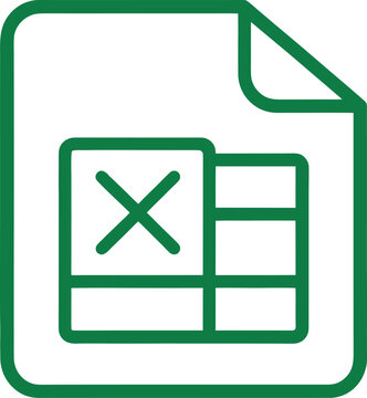Green Excel File Icon for Data Organization and Spreadsheet Management