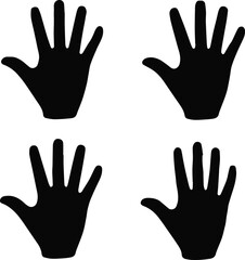 Fototapeta premium hand palm and finger silhouette icon collection vector