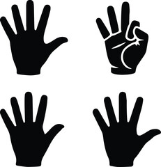 Obraz premium hand gesture silhouette icons set vector illustration