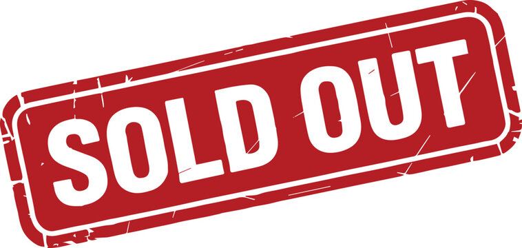 sold out stamp overlay for product sale retail stock ticketing