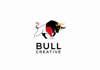 Fototapeta premium Creative Bull Head Logo With Abstract Artistic Style