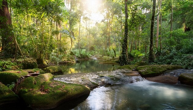 the gentle rustle of leaves and the sound of water are the perfect soundtrack for relaxation how does this peaceful retreat in the forest rejuvenate your mind and spirit