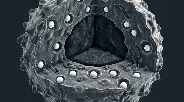 High Resolution Micrograph of Nanoplastic Uptake by White Blood Cell Ion-Abrasion Scanning Electron Micrograph The Future of Biomedical Science