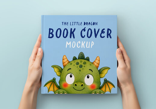 Square book cover mockup