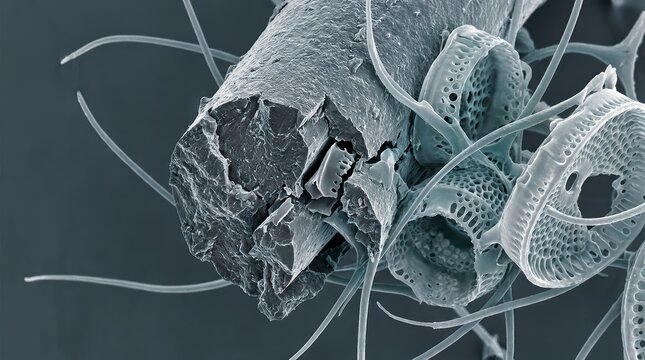Ion-Abrasion Scanning Electron Microscopy Of Microplastic Fiber Interaction With Marine Phytoplankton