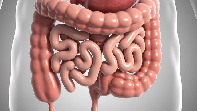 Human stomach and large intestine anatomy
