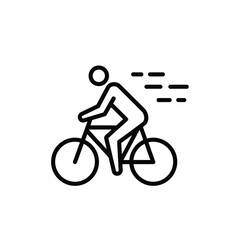 Obraz premium cyclist riding a bicycle icon simple black line drawing on a white background high quality professional detailed modern elegant stylish