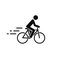 Obraz premium cyclist silhouette riding a bicycle with speed lines on a white background high quality professional detailed modern elegant stylish clean