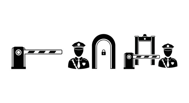 Security guards with access control gates.