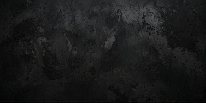 A dark grunge background texture with abstract blue smoke and a rough aged concrete wall surface under a vintage night sky with a moon and gray clouds