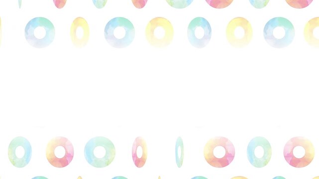 水彩風カラフルな丸が回るループアニメーション背景