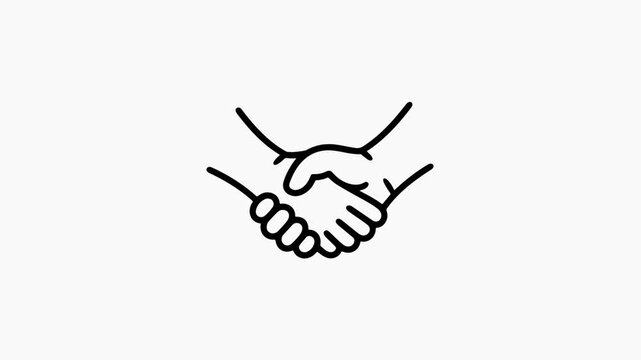 Minimalist Handshake Line Art Animation