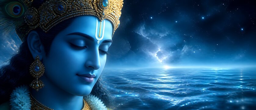 Lord Vishnu Dev Shri Ram Ram Navami Diwali Dussehra Deepotsav Vaikuntha Ekadashi Hindu Festival Invitation Banner Template