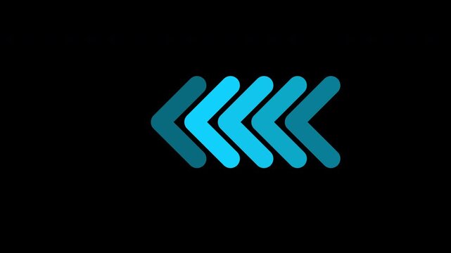 Arrow Loop Animation direction concept.4k Motion graphics on Black Background
